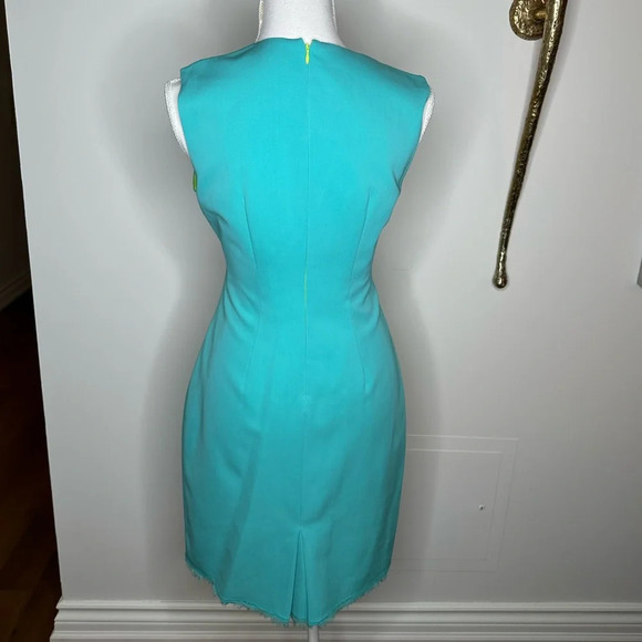 Teal Elie Tahari Silk Dress Sz. 6 - Picture 2 of 3